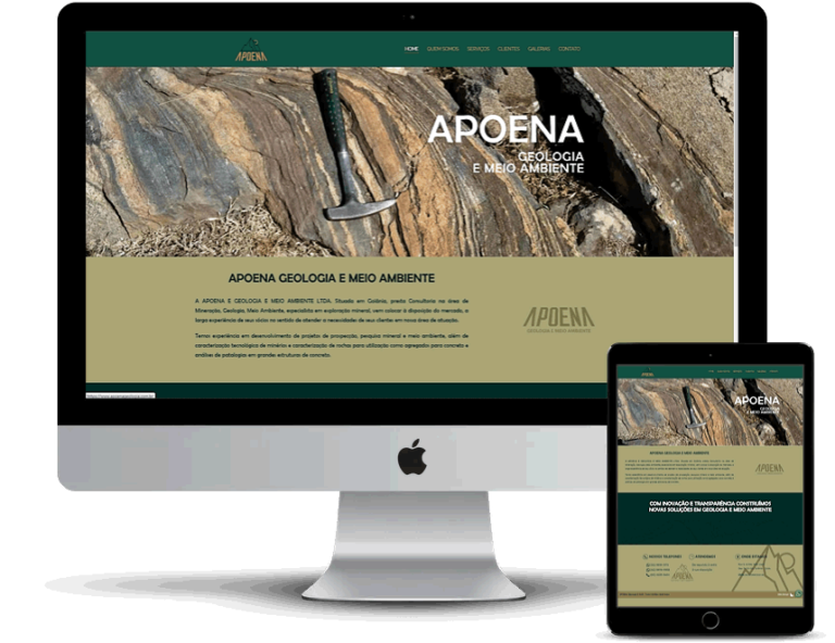 Criação do site da Apoena Geologia e Meio Ambiente|