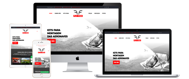 Site da Fly Fox Ultraleves criado pela Lemon Pepper Design — imagem 1