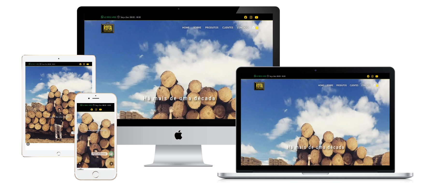 Site da Rota Representações criado pela Lemon Pepper Design — imagem 1