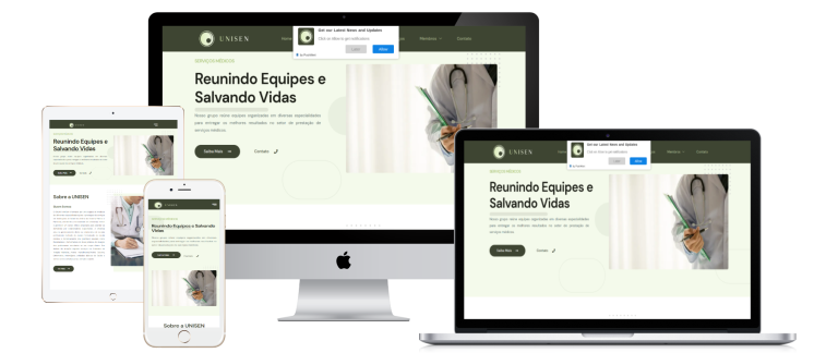 Site da Grupo Unisen criado pela Lemon Pepper Design — imagem 1